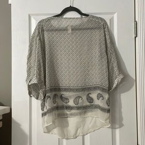 H&M sheer cream and black top size 2